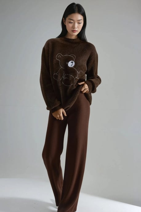 Oversize Teddy-Bär Plüschpullover - Image 6