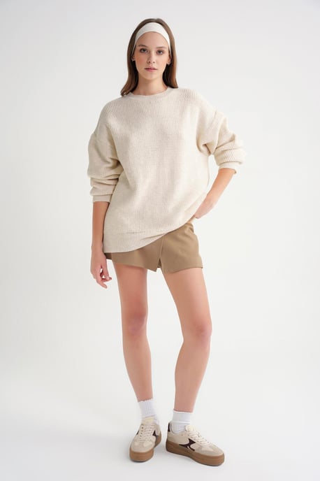 Langärmeliger gerippter Strickpullover - Image 2
