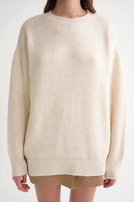 Langärmeliger gerippter Strickpullover - Image 5