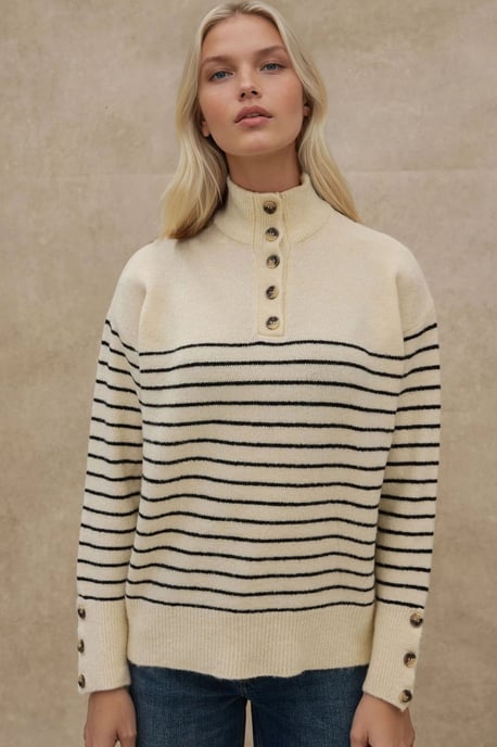 Knopfleiste Strickpullover - Image 2
