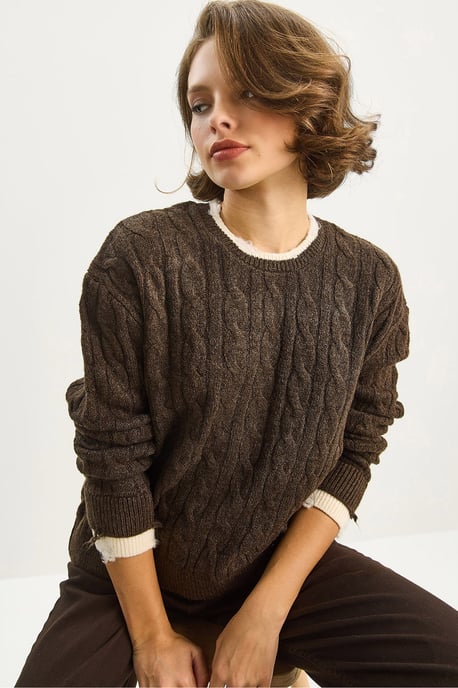 Haargflechtmuster Pullover - Image 1