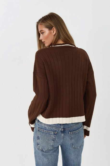Gestreifter Strickpullover mit Rundhalsausschnitt - Image 3