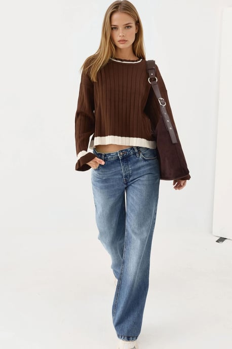 Gestreifter Strickpullover mit Rundhalsausschnitt - Image 4