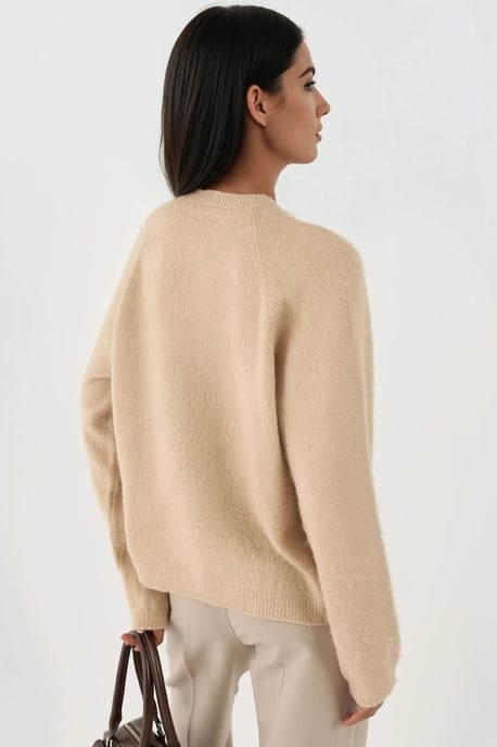 Weicher Strukturierter Rundhals Basic Pullover - Image 5