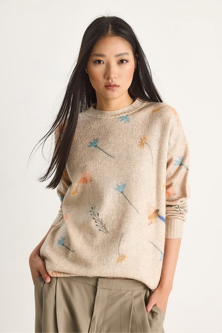 Musterstrickpullover mit Rundhalsausschnitt - Image 1