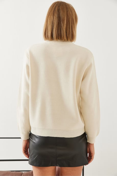 Bestickter Rundhalsausschnitt Pullover - Image 3