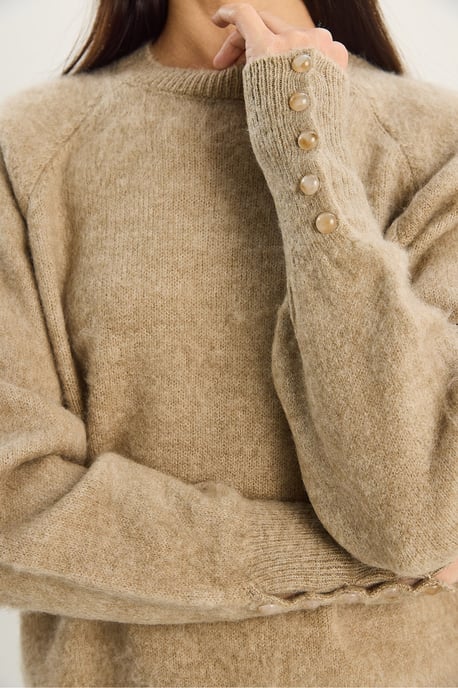 Pullover mit Knopfdetails an den Ärmelbündchen - Image 5