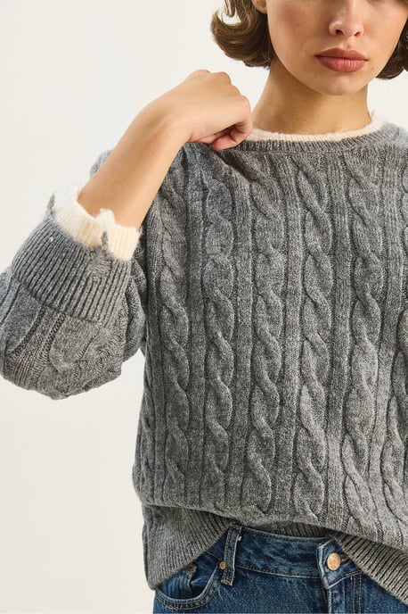 Haarzopf-Muster-Pullover - Image 5