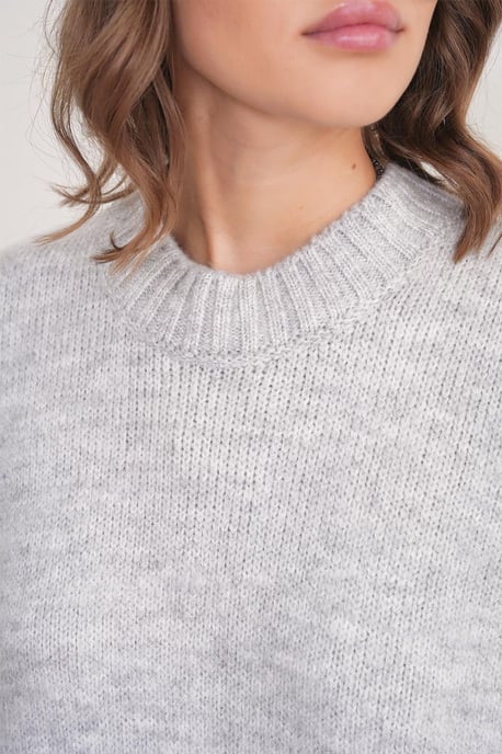 Übergroßer gerippter Strickpullover mit Rundhalsausschnitt - Image 5