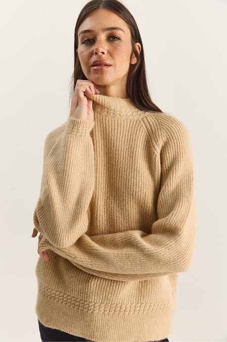 Oversized Rundhalsausschnitt Strickpullover - Image 2