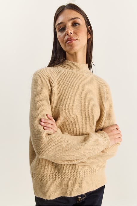 Oversized Rundhalsausschnitt Strickpullover - Image 4
