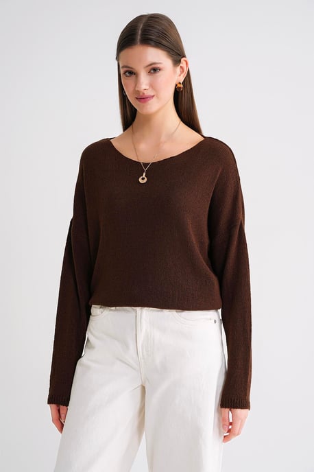 Übergroßer Bootsausschnitt-Strickpullover - Image 3