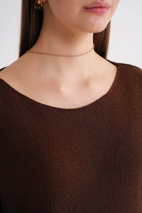 Übergroßer Bootsausschnitt-Strickpullover - Image 5