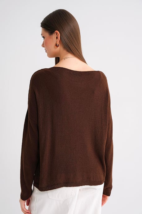 Übergroßer Bootsausschnitt-Strickpullover - Image 6