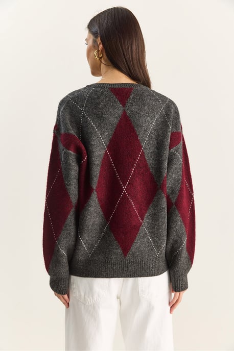 Strick-Pullover mit Rundhalsausschnitt und Knopfverschluss - Image 6