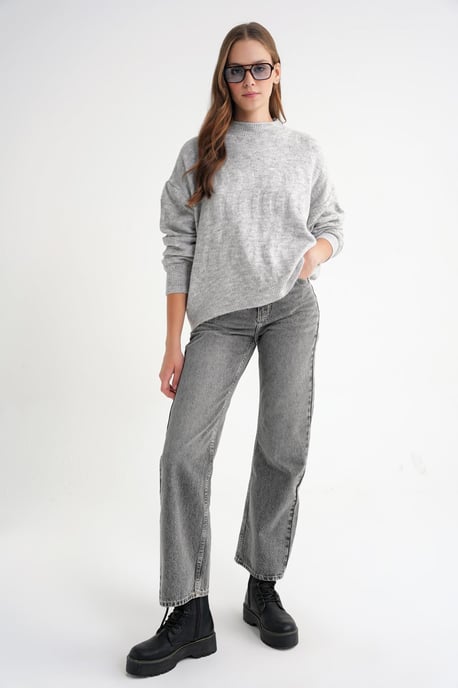 Rippstrickpullover mit Haargflechtmuster - Image 2