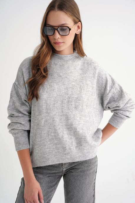 Rippstrickpullover mit Haargflechtmuster - Image 3