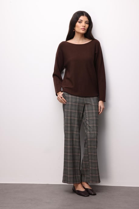 Bootsausschnitt Ribstrickpullover - Image 2