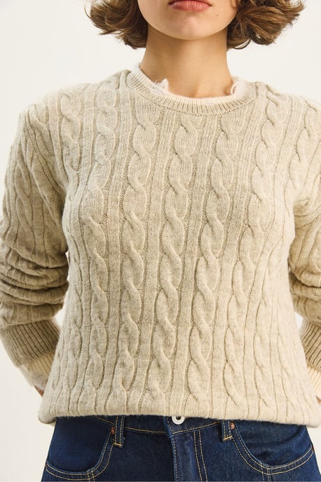 Haarflecht-Musterpullover - Image 6