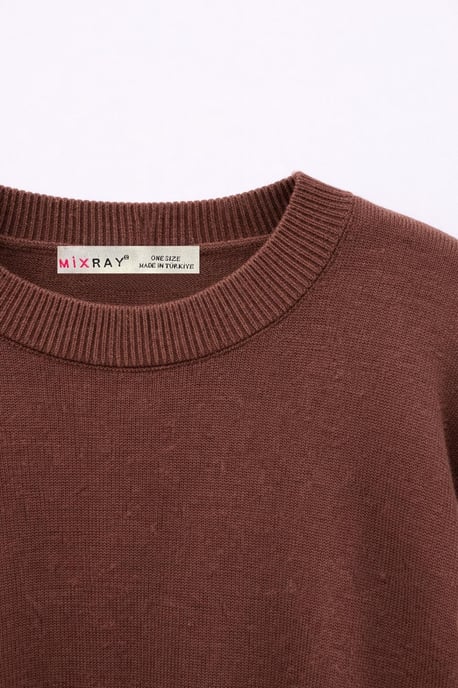 Übergroßer gerippter Strickpullover - Image 2