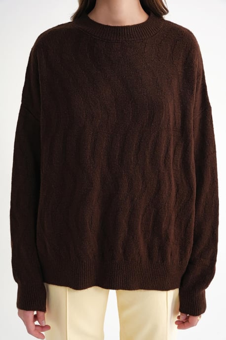 Rippstrick Pullover mit Haarzopf-Muster - Image 5