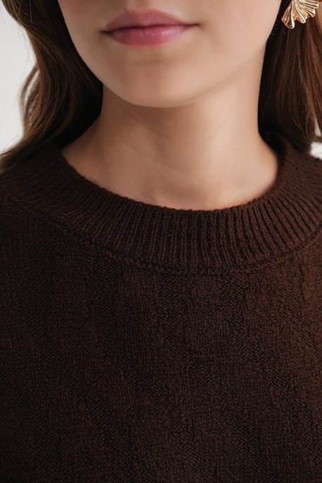 Rippstrick Pullover mit Haarzopf-Muster - Image 6
