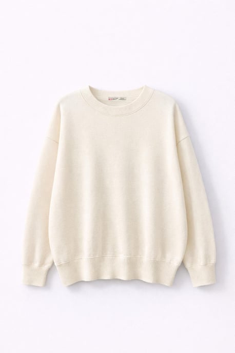Übergroßer gerippter Strickpullover - Image 1