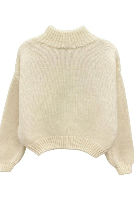 Lässiger Schnitt Rundhals Dickstrickpullover - Image 4