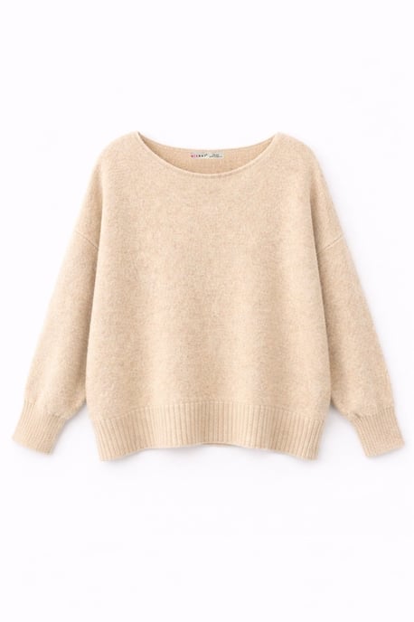 Übergroßer Bootsausschnitt-Strickpullover - Image 1