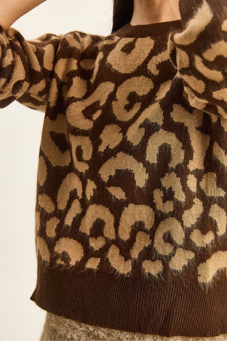 Leoprint Rundhals-Pullover - Image 6