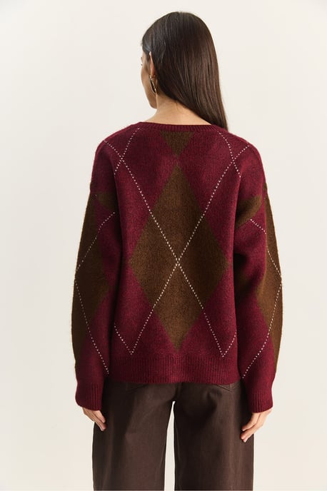 Strickpullover mit Rundhalsausschnitt und Knopfverschluss - Image 6