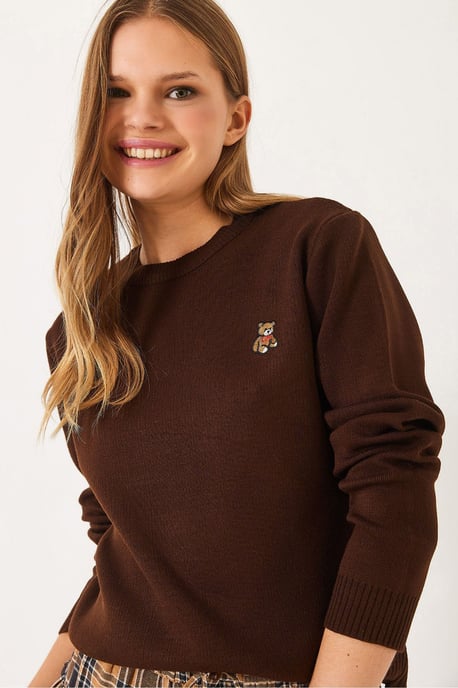 Bestickter Rundhals-Pullover - Image 3