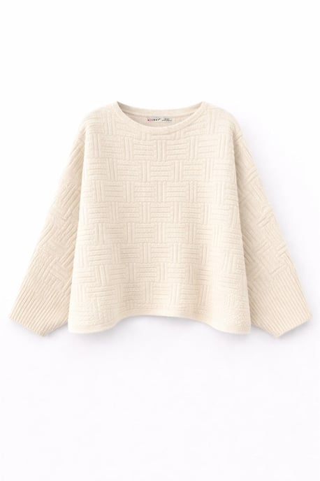 Oversized Texturierter Rippstrick Pullover mit Rundhalsausschnitt - Image 1