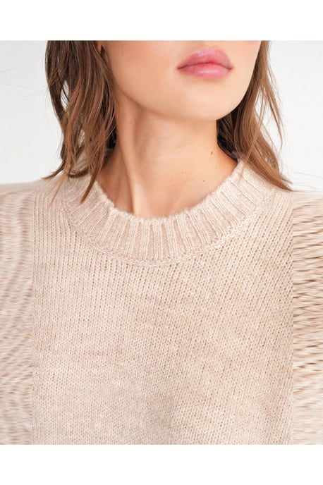 Übergröße Rippstrickpullover mit Rundhalsausschnitt - Image 3