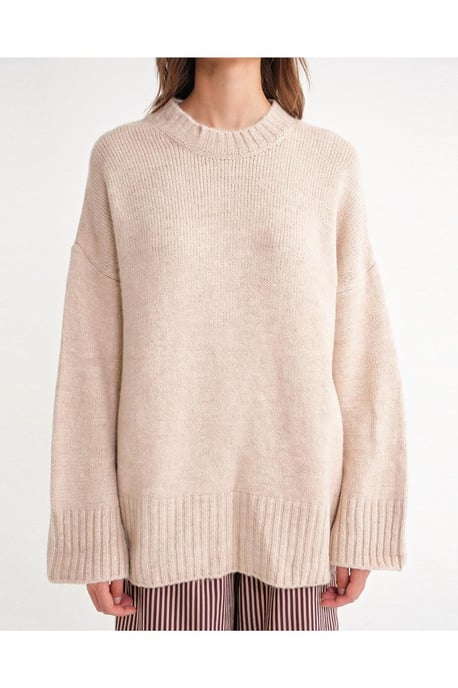 Übergröße Rippstrickpullover mit Rundhalsausschnitt - Image 4