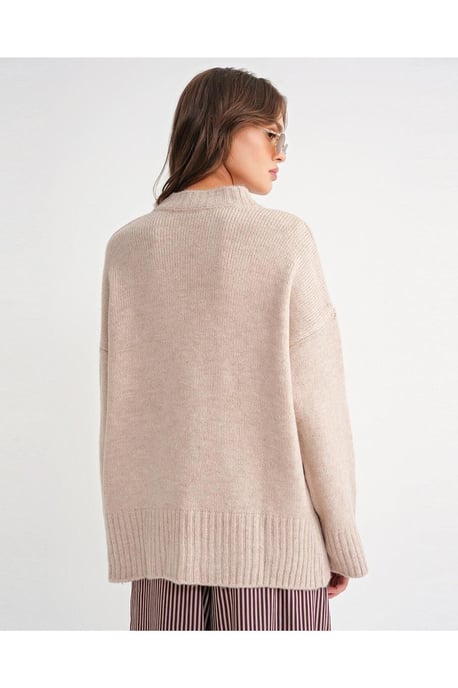 Übergröße Rippstrickpullover mit Rundhalsausschnitt - Image 5