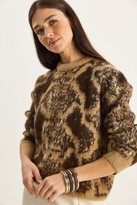 Übermaßiger Strickpullover mit Leopardenmuster - Image 6