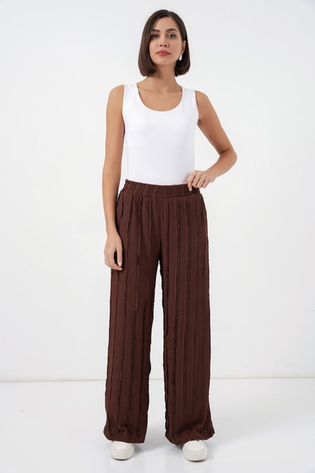 Weite Texturierte Pull-On-Hosen - Image 3