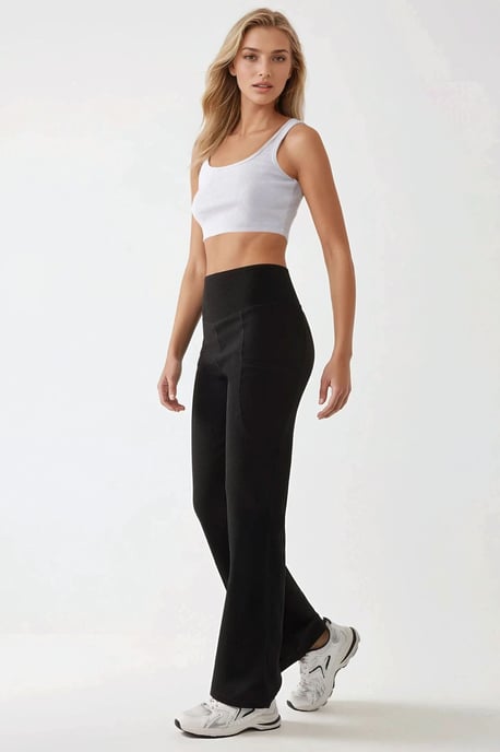Hoch geschnittene weit geschnittene Crepe-Hose - Image 4