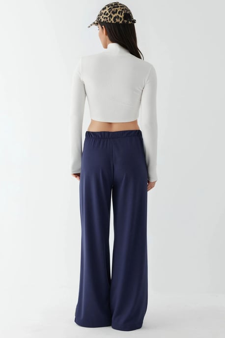 Weiche Touch Plissierte Weite Hose - Image 3