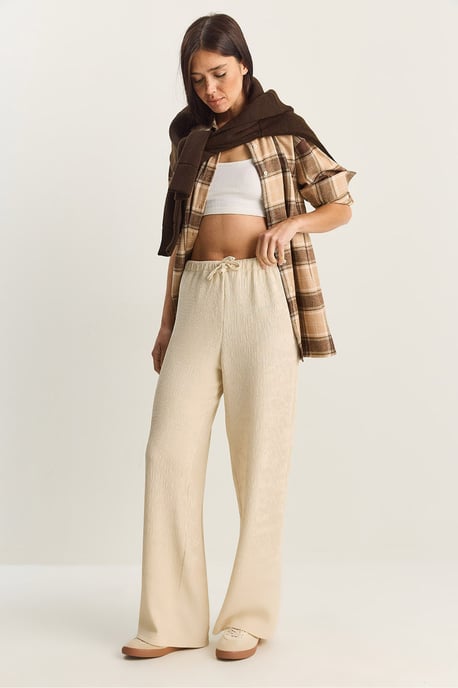 Hohe Taille Weite Bein Hose - Image 4