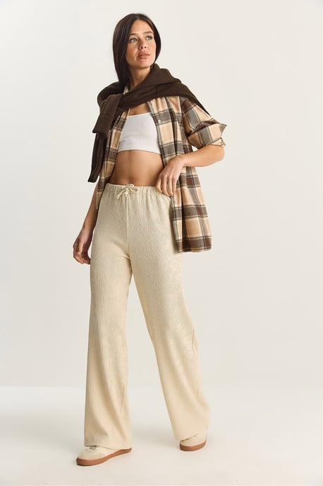 Hohe Taille Weite Bein Hose - Image 5