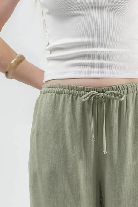 Viskose-Leinen gemischte Weite Bein Hose - Image 4