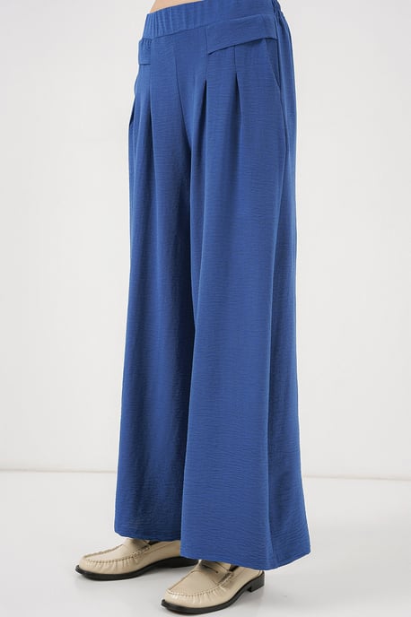Big Dart Faltenweite Crepe-Hose - Marineblau - Image 2