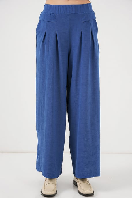 Big Dart Faltenweite Crepe-Hose - Marineblau - Image 4