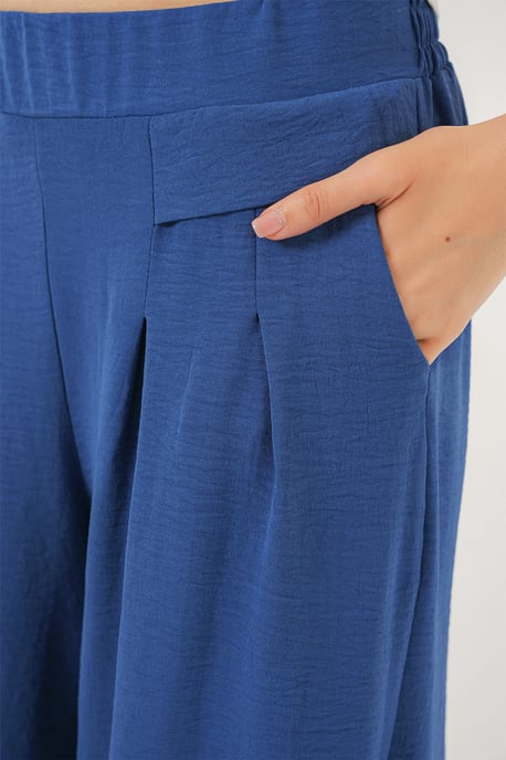 Big Dart Faltenweite Crepe-Hose - Marineblau - Image 5