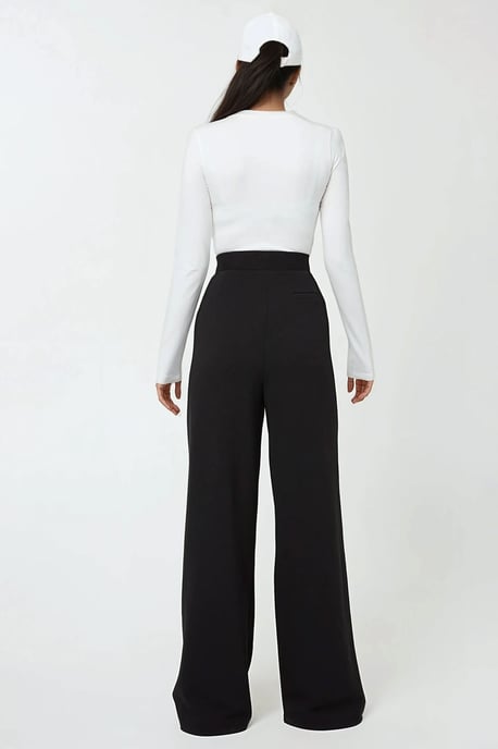 Hochtaillierte elastische Crepe Palazzo-Hose - Image 6