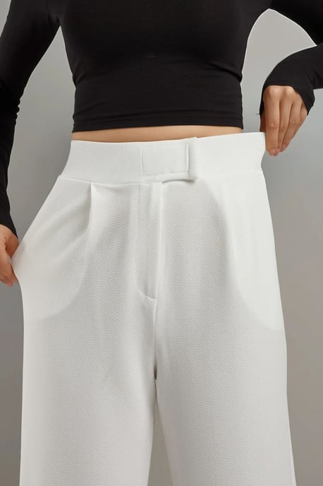 Hochtaillierte elastische Crepe Palazzo-Hose - Image 4