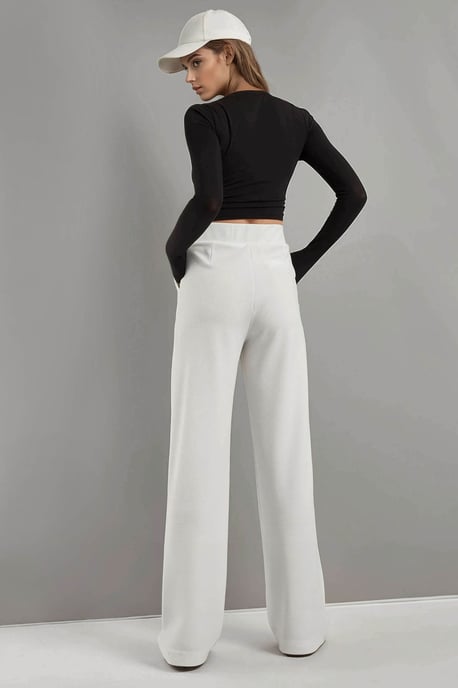 Hochtaillierte elastische Crepe Palazzo-Hose - Image 6