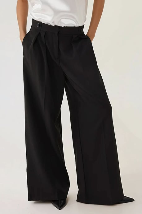 Hochtaillierte Plissierte Palazzo-Hose - Image 1
